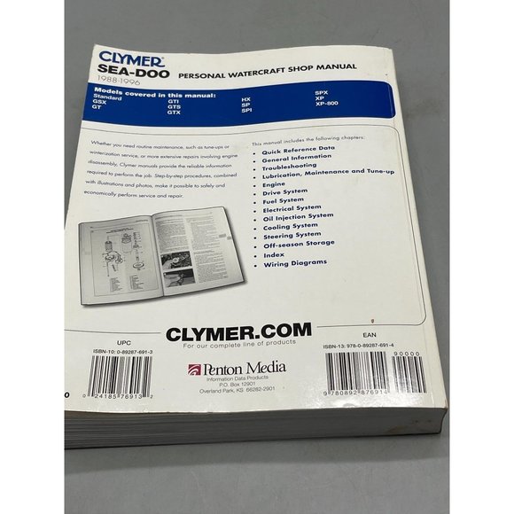 Clymer Sea-D00 W809-3 Shop Manual 1988-1996 Maintenance Repair book READ - Picture 7 of 15